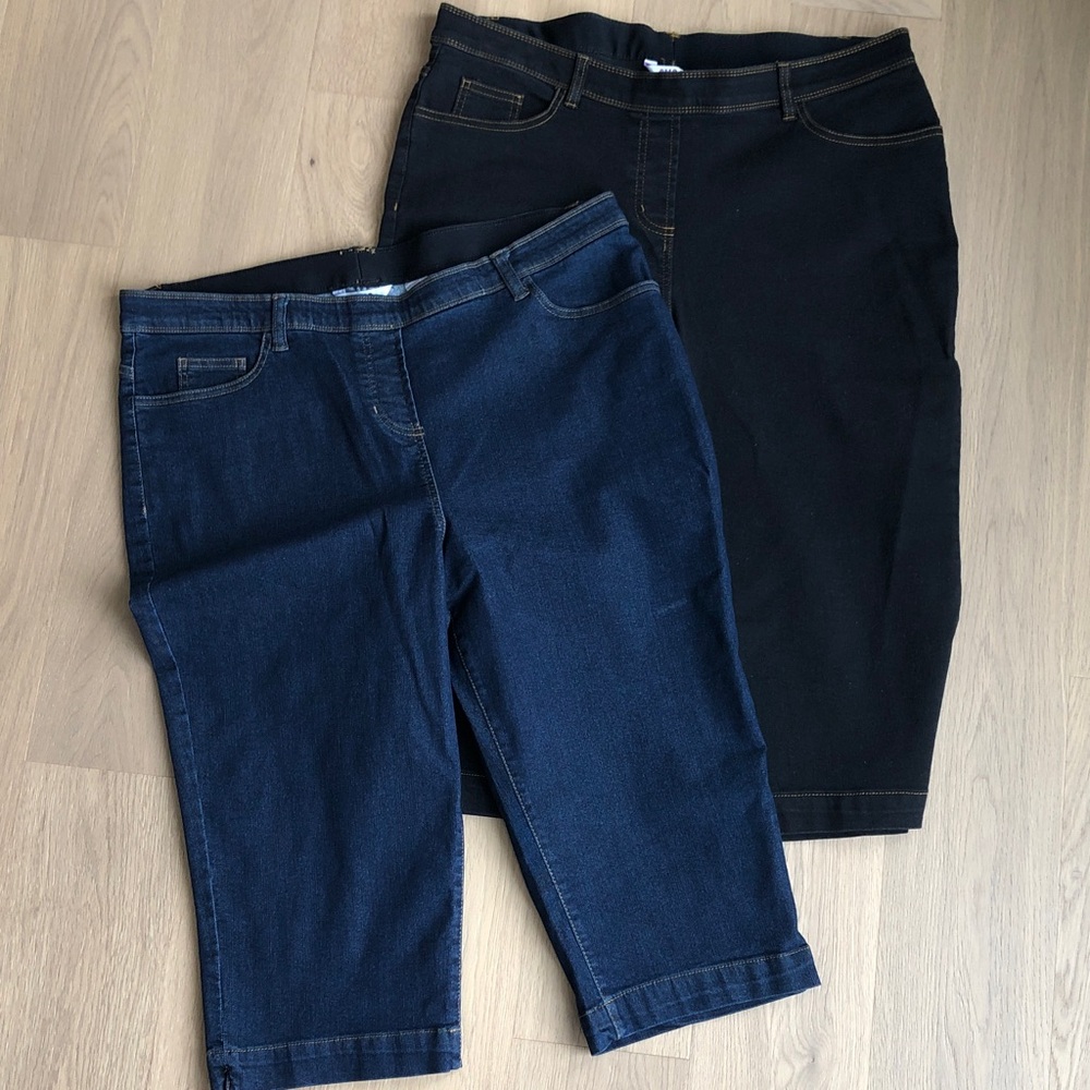 ALIA Petite Women's Pull-On Denim Capri / Crop Jeans / Pants - Size 18P